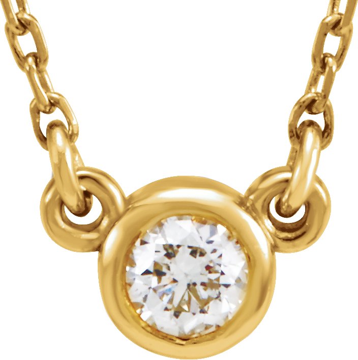14K Yellow .167 CT Diamond Solitaire 18 inch Necklace Ref. 9878847