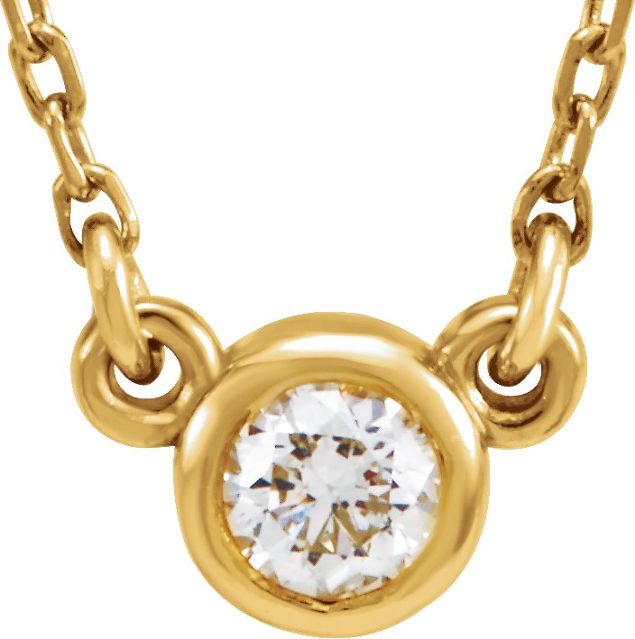 14K Yellow 1/3 CT Natural Diamond Solitaire 18" Necklace