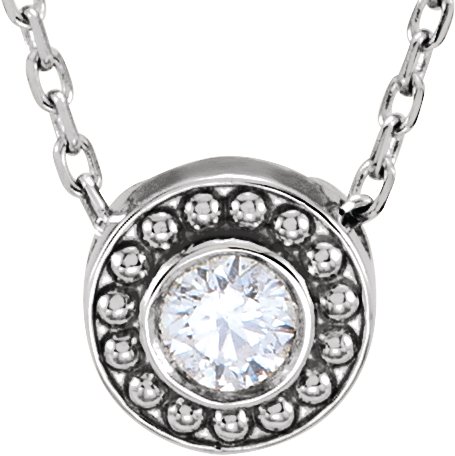 1/10 CTW Diamond Beaded Slide 16" Necklace — Saleh Jewelers