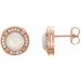 14K Rose Natural White Opal & 1/8 CTW Natural Diamond Earrings