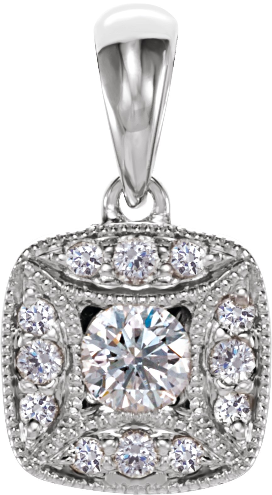 14K White 1/6 CTW Diamond Pendant
