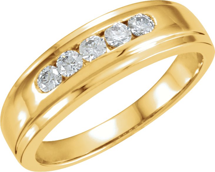 1/3 CTW Natural Diamond Channel-Set Band – 14K Yellow Gold