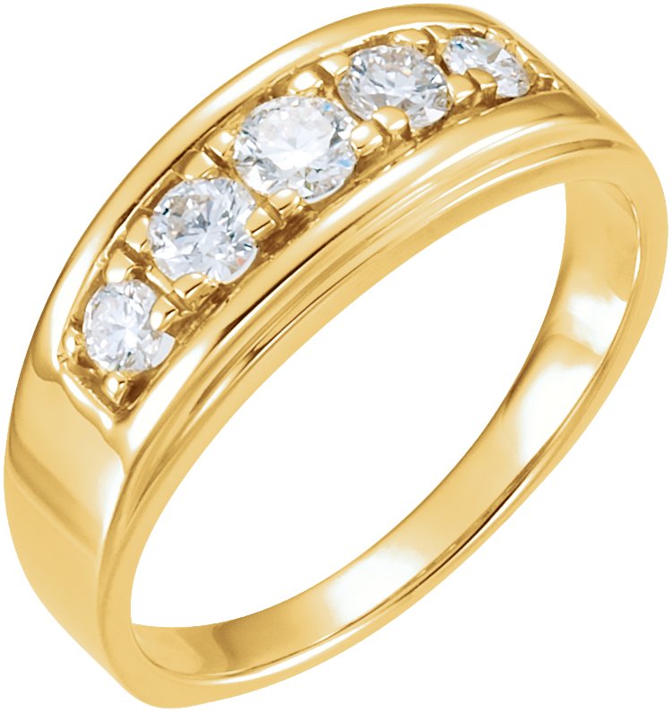 14K Yellow 3/4 CTW Diamond Band