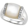18K White Mother of Pearl and .10 CTW Diamond Ring Size 5 Ref 3046708