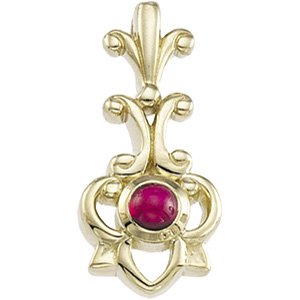 Genuine Cabochon Ruby Pendant 3mm Ref 804528