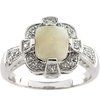 Genuine Opal Cabochon and Diamond Ring .2 CTW Ref 995374