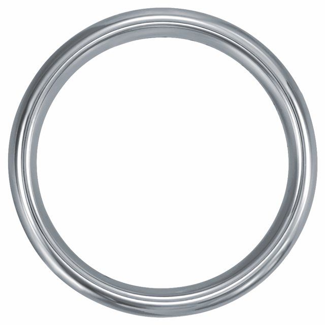White Tungsten 6 mm Domed Band with Satin Center Size 10  