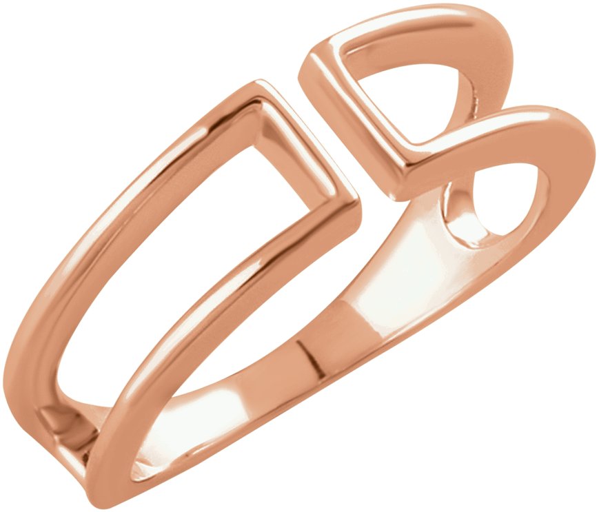 14K Rose Negative Space Ring