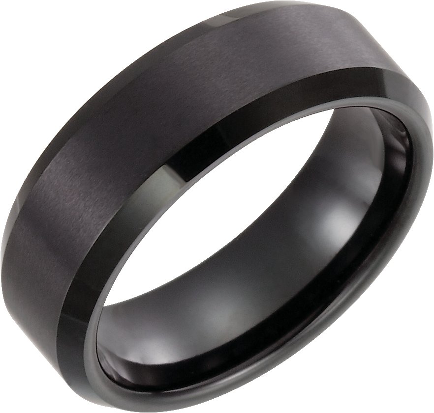 Beveled-Edge Inlay Comfort-Fit Band with Satin Finish