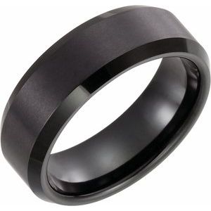 Tungsten 8 mm Black Immerse Plated Satin Finish Band Size 10 | Stuller