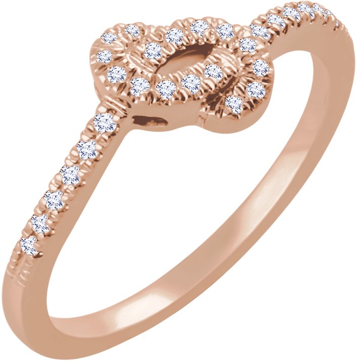 14K Rose 1/6 CTW Natural Diamond Knot Ring