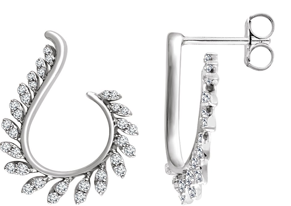 14K White 1/2 CTW Diamond Earrings