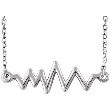 Sterling Silver Heartbeat 16 18 inch Necklace Ref. 13221813