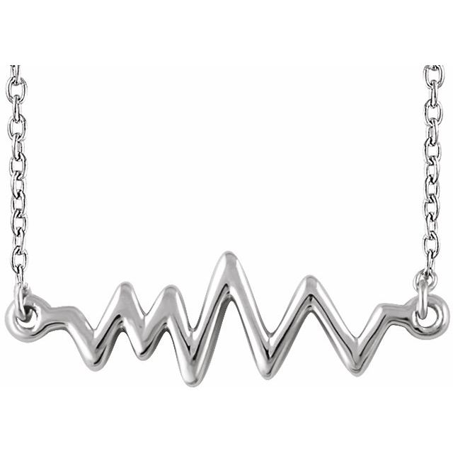 Sterling Silver Heartbeat 16-18 Necklace