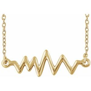 14K Yellow Heartbeat 16-18" Necklace 