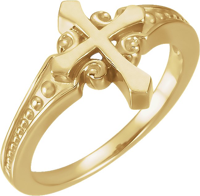 Gold Cross Ring 13 mm Ref 173799