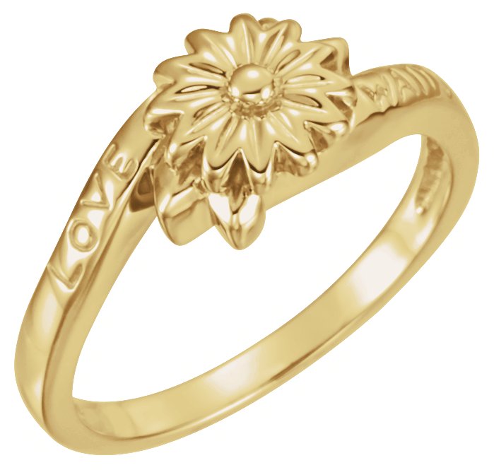 18K Yellow Love Waits Chastity Ring