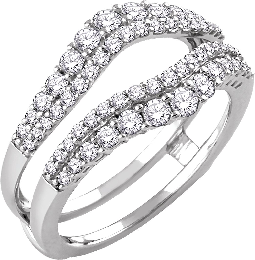 14K White 1 CTW Diamond Ring Guard Ref 11900304