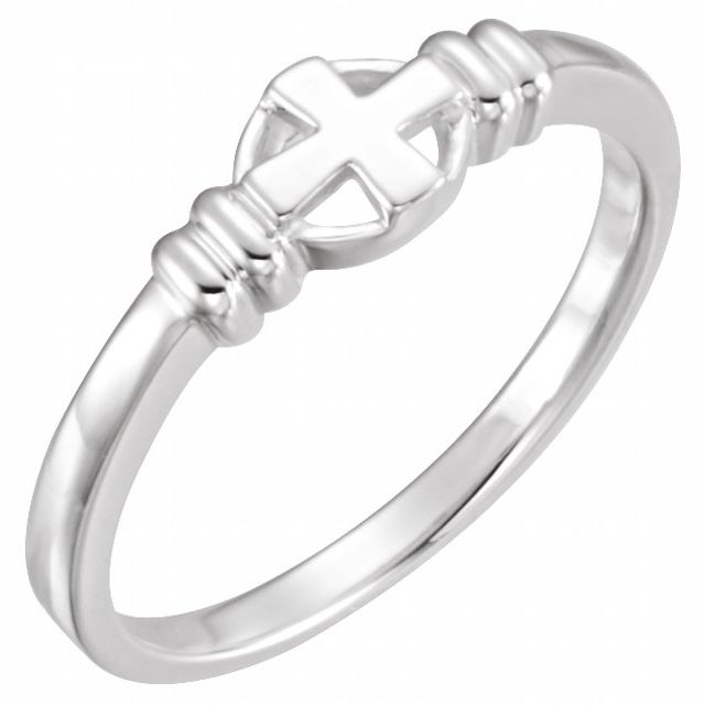 Sterling Silver Cross Chastity Ring Size 5