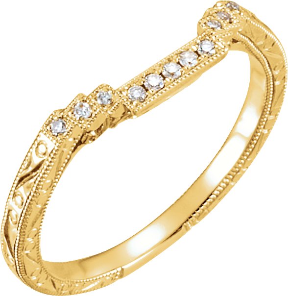 14K Yellow .07 CTW Natural Diamond Matching Band 