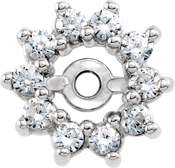 14K White 1/4 CTW Diamond Earring Jackets 