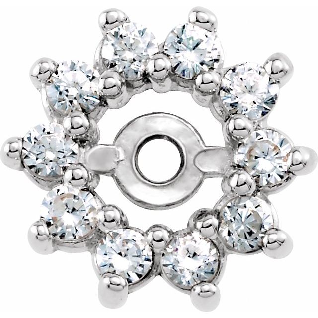 14K White 1/4 CTW Diamond Earring Jackets 