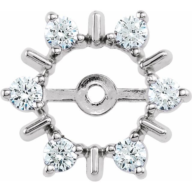 14K White 1/3 CTW Diamond Earring Jackets with 6 mm ID