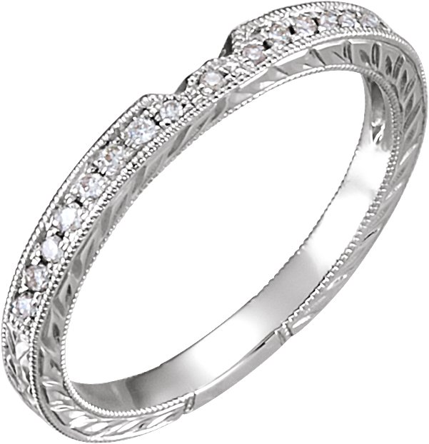 14K White 1/10 CTW Natural Diamond Band