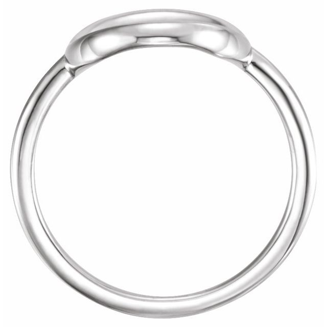 14K White Circle Ring 