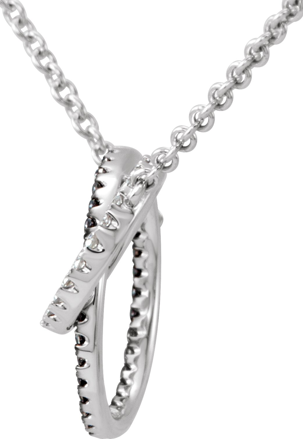 14K White 1/3 CTW Natural Black & White Diamond Circle 18 Necklace