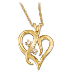 14K Yellow .03 CTW Natural Diamond Heart 18 Necklace