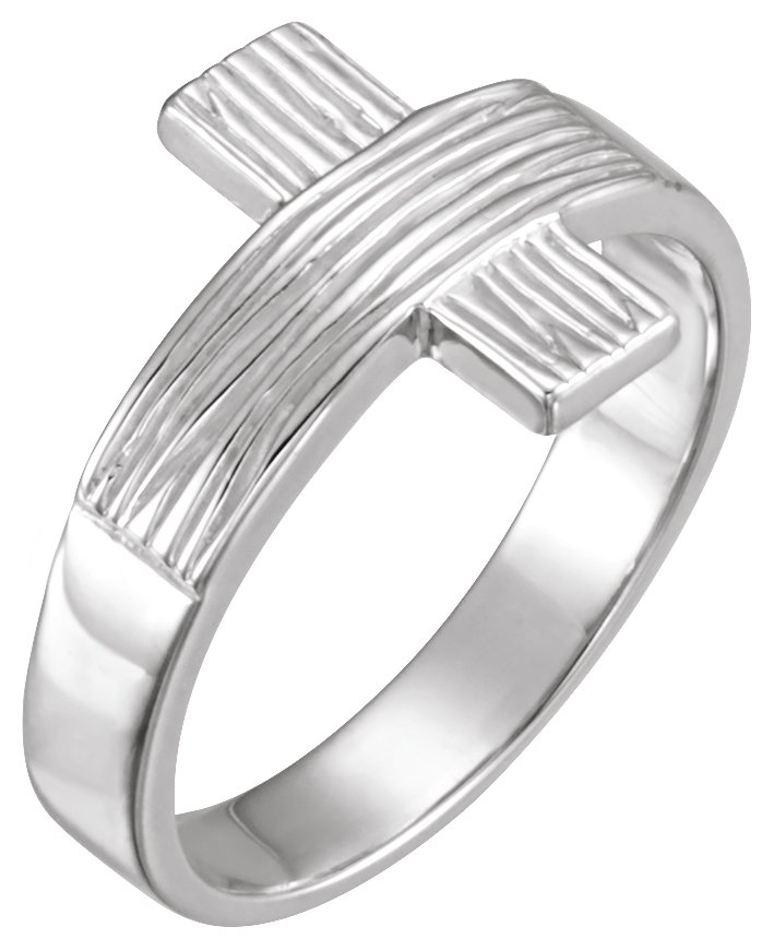 Sterling Silver The Rugged Cross® Chastity Ring Size 10