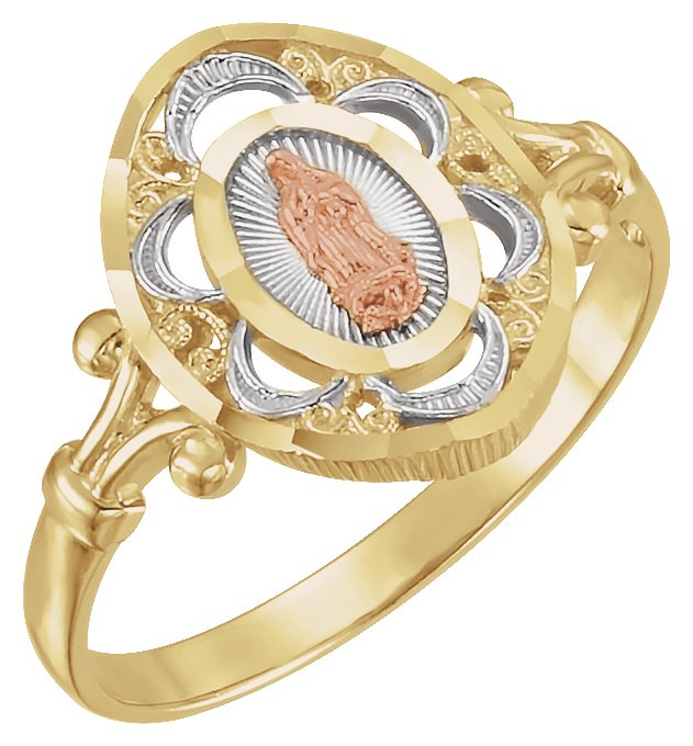 Tri Color Our Lady of Guadalupe Ring Ref 237496