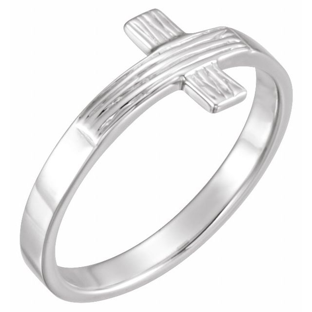 Sterling Silver The Rugged Cross® Chastity Ring Size 4