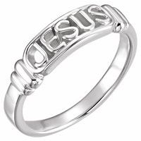Sterling Silver In The Name of Jesus® Chastity Ring Size 4