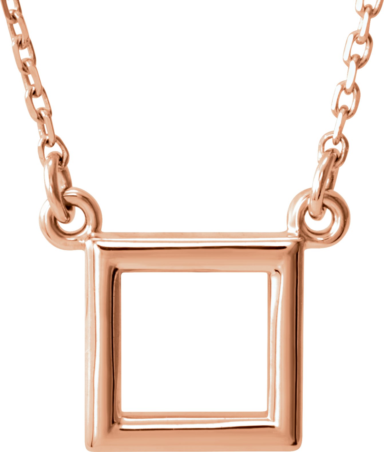 14K Rose Square 16.5" Necklace