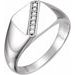 Platinum 1/10 CTW Natural Diamond 12 mm Square Signet Ring