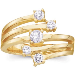 1/2 CTW Natural Diamond Ring – 14K Yellow Gold