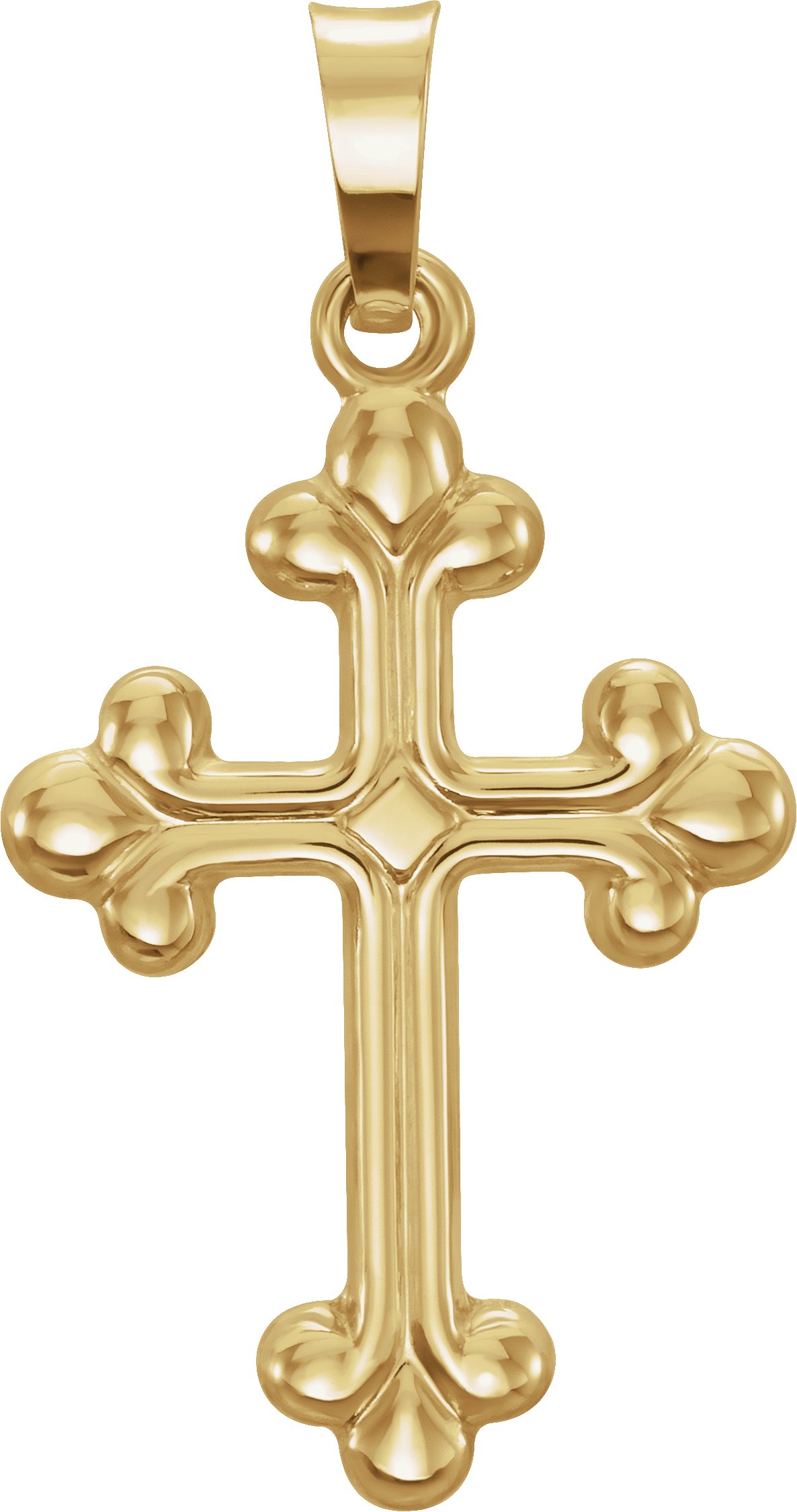 14K Yellow Hollow Cross Pendant