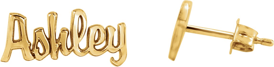 Script Nameplate Earrings