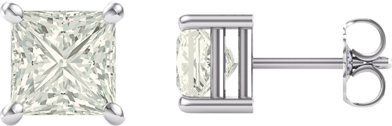 Square 4-Prong Stud Earrings