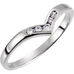 V-Shaped Accented Fashion Ring Mounting