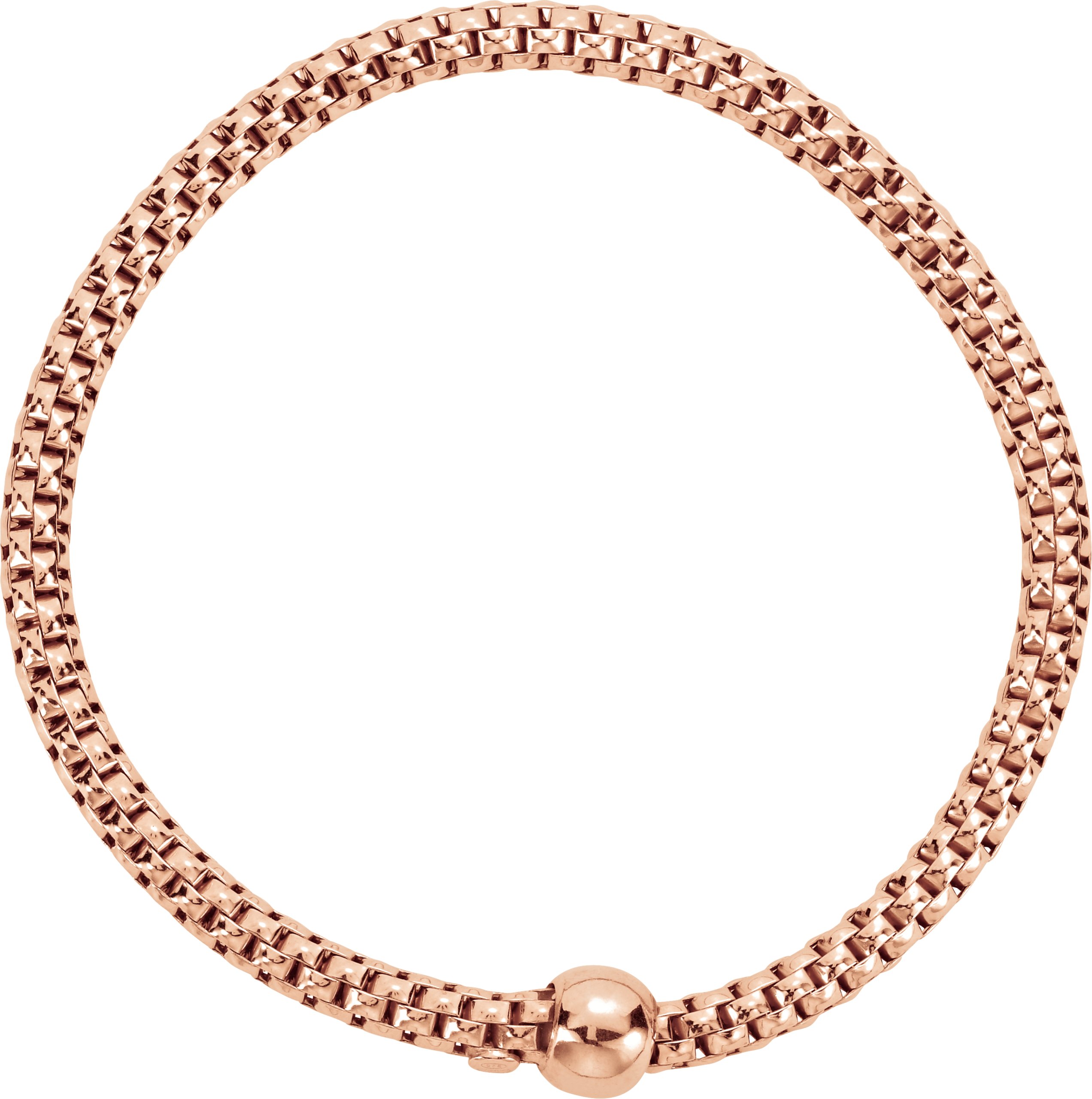 14K Rose Gold-Plated Sterling Silver 4.3 mm Woven Stretch 7 Bracelet