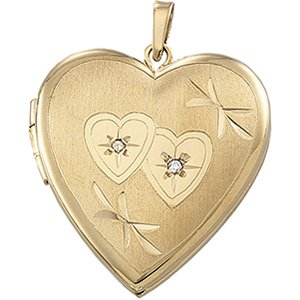 14K Yellow Heart Locket