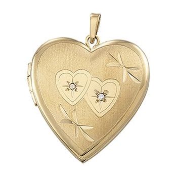 14KY .0067 Carat 21.25 x 20.25mm Diamond Heart Locket Ref 208241