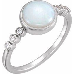 Opal & Diamantový Prsteň alebo neosadený