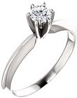 14K White 4-4.1 mm Round 6-Prong Solitaire Ring Mounting
