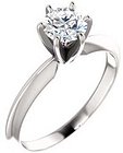 14K White 5.7-6 mm Round 6-Prong Solitaire Ring Mounting