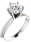 14K White 6-6.6 mm Round 6-Prong Solitaire Ring Mounting