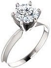 14K White 6.6-7.2 mm Round 6-Prong Solitaire Ring Mounting